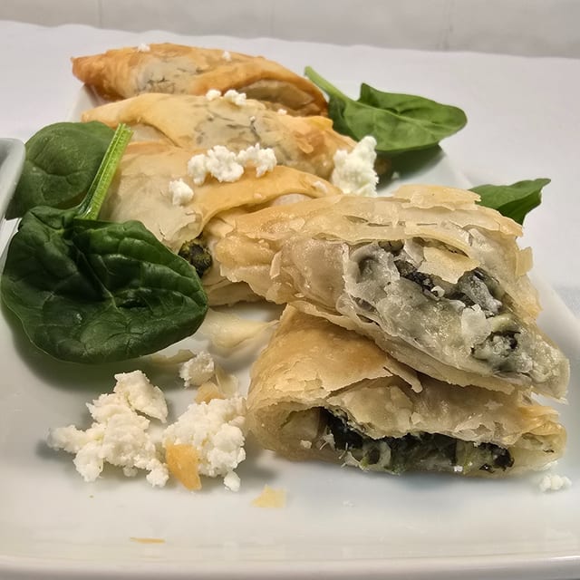 Spanakopitakia / Spinach Triangles.