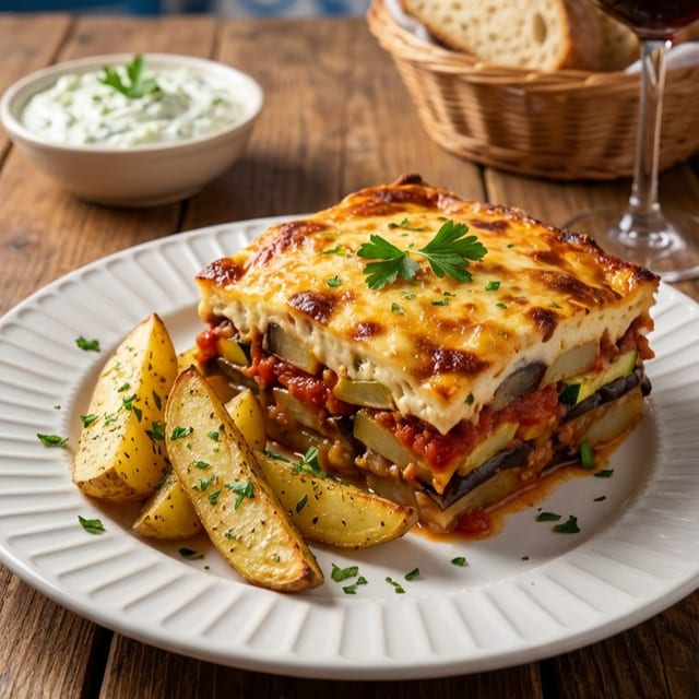 Vegetarian moussaka.